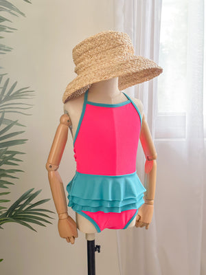 Celina Color Block Peplum Swimsuit | Barbie