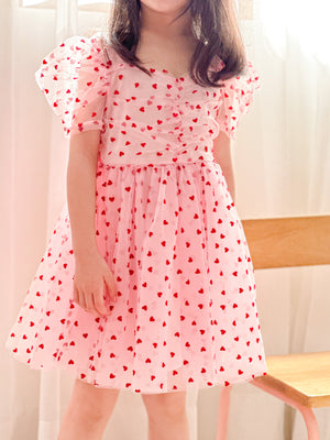 Railey Red Hearts Tulle Dress