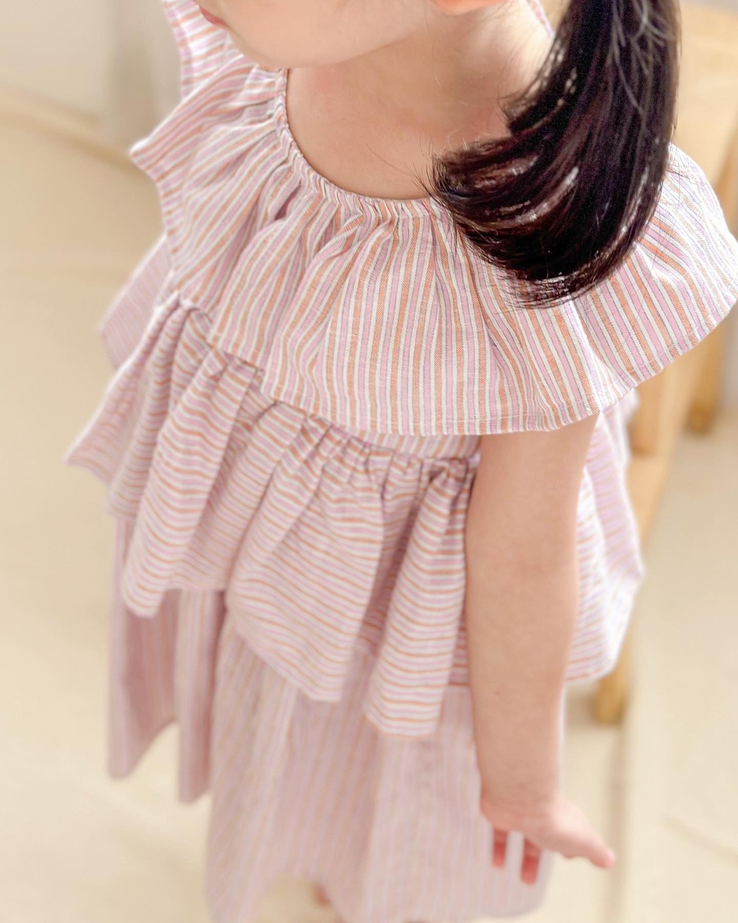 Charlotte Tiered Dress | Dainty Stripes