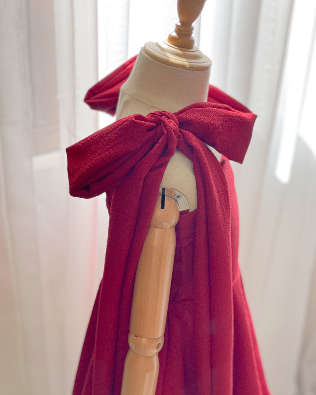 Mathilde Shoulder Bow Dress | Rose