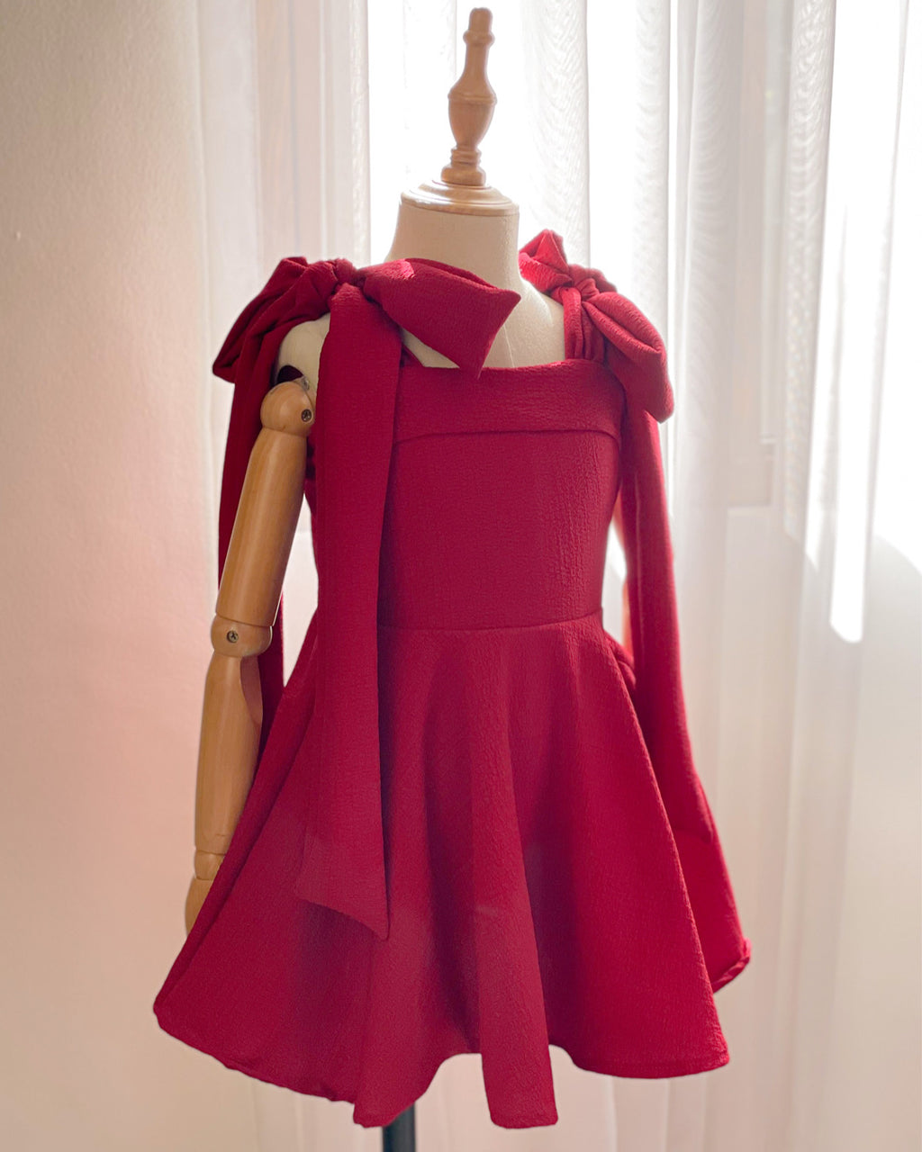 Mathilde Shoulder Bow Dress | Rose